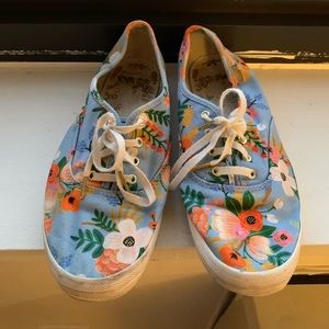 Well-worn (well-loved!) Rifle Paper X Keds sneakers